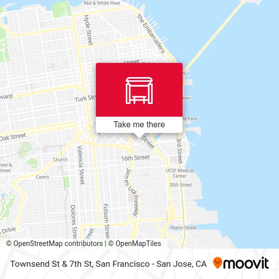 Townsend St & 7th St map