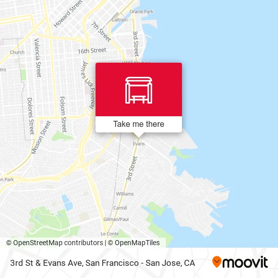 3rd St & Evans Ave map