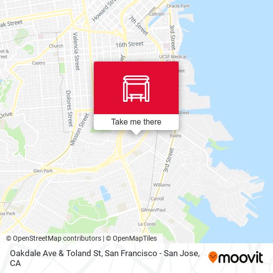 Oakdale Ave & Toland St map
