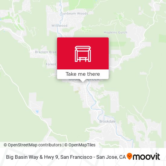 Big Basin Way & Hwy 9 map