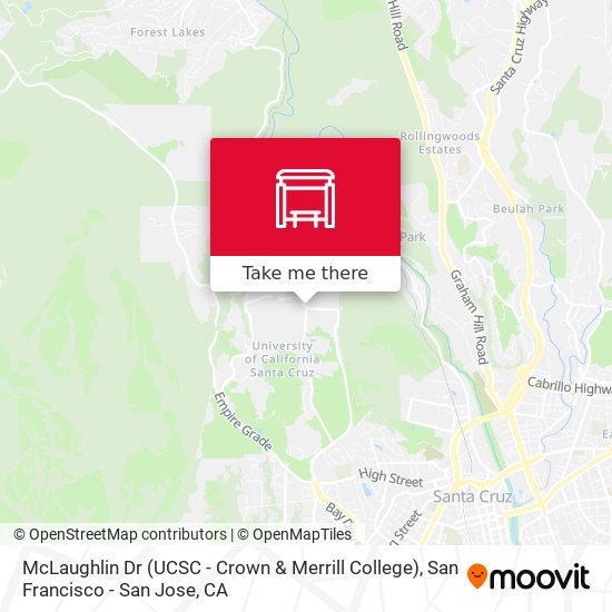 Mapa de McLaughlin Dr (UCSC - Crown & Merrill College)