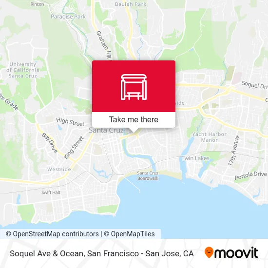 Soquel Ave & Ocean map