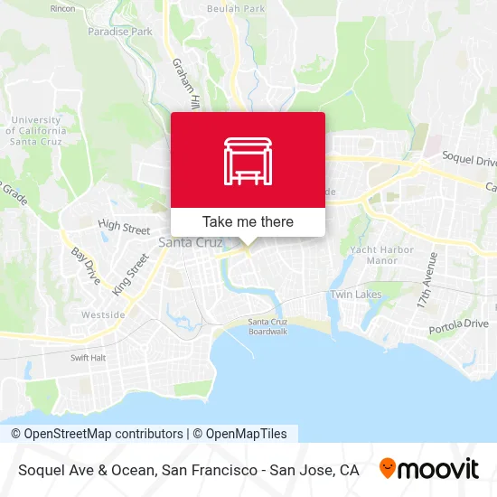 Soquel Ave & Ocean map