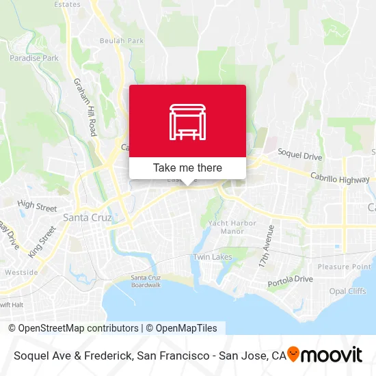 Soquel Ave & Frederick map