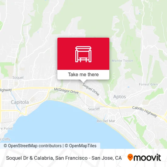 Soquel Dr & Calabria map
