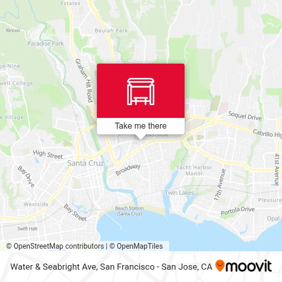 Water & Seabright Ave map
