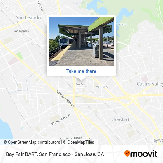 Bay Fair BART map