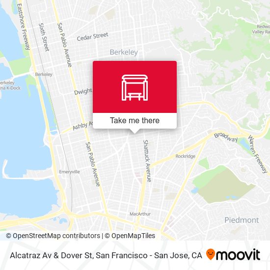 Alcatraz Av & Dover St map