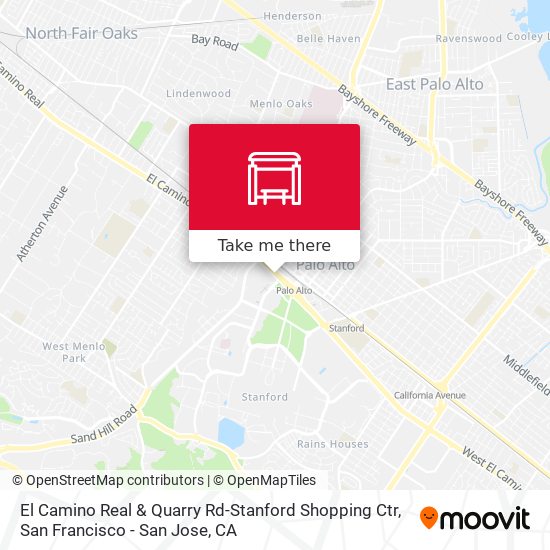 Mapa de El Camino Real & Quarry Rd-Stanford Shopping Ctr