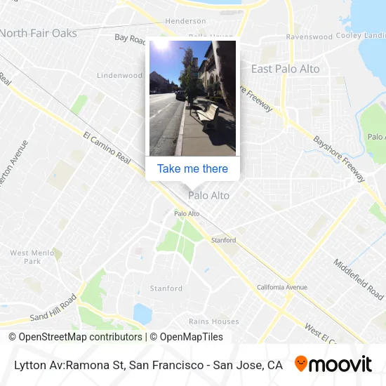 Mapa de Lytton Av:Ramona St