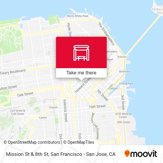 Mission St & 8th St map
