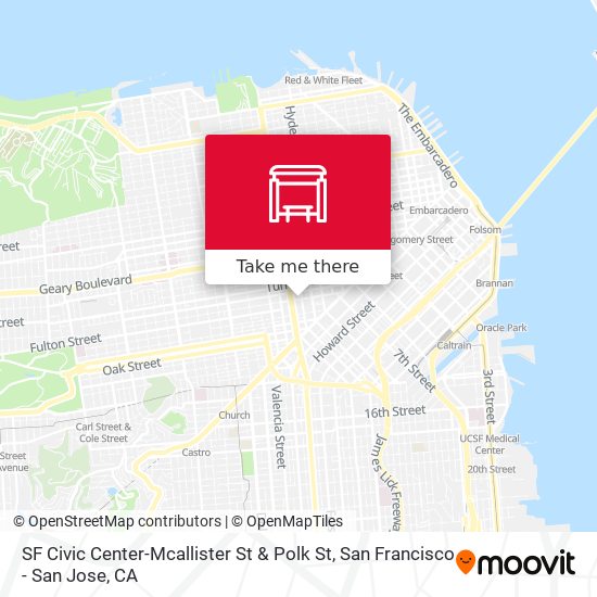 SF Civic Center-Mcallister St & Polk St map