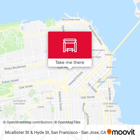 Mcallister St & Hyde St map