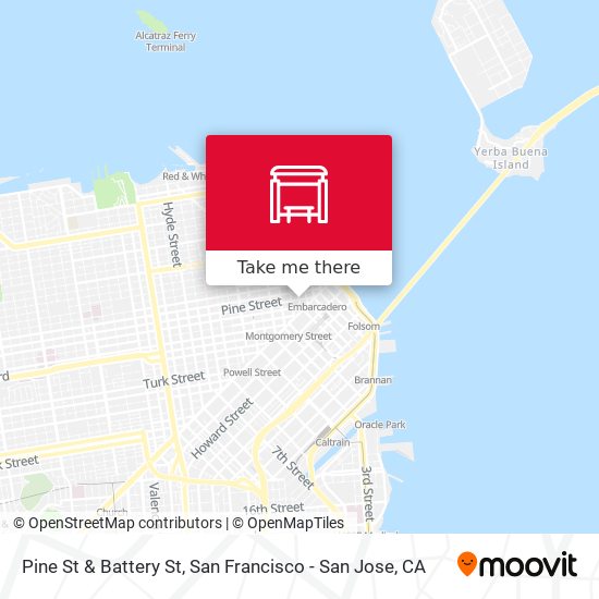 Pine St & Battery St map