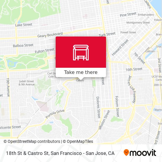 18th St & Castro St map