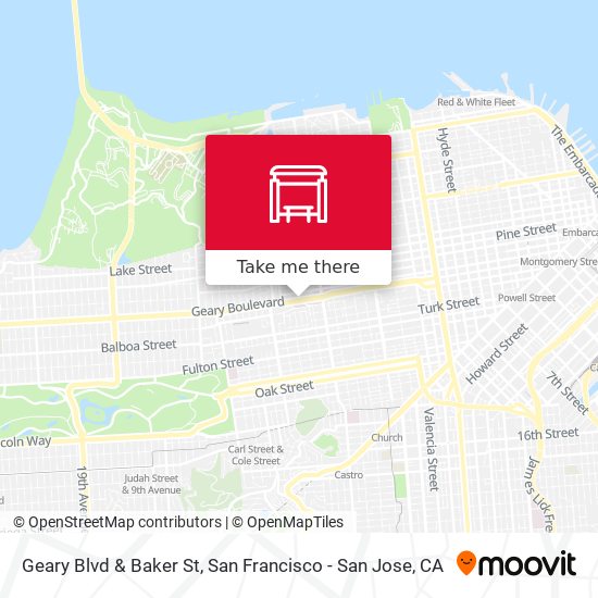 Geary Blvd & Baker St map