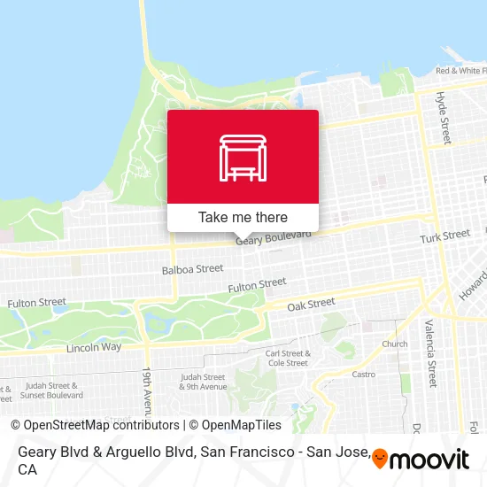 Mapa de Geary Blvd & Arguello Blvd