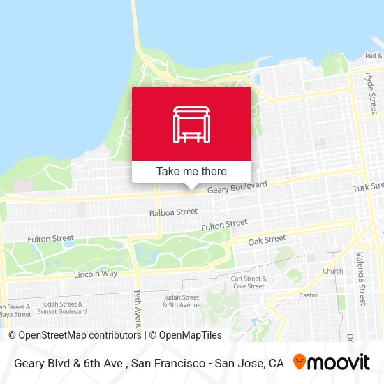 Mapa de Geary Blvd & 6th Ave