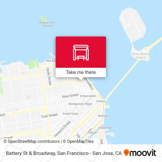Battery St & Broadway map