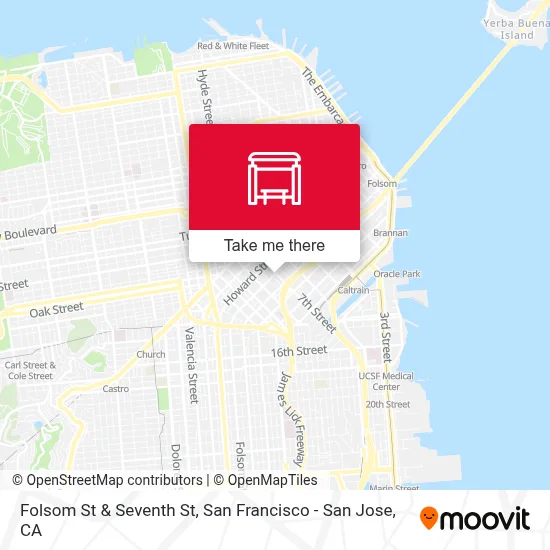 Folsom St & Seventh St map