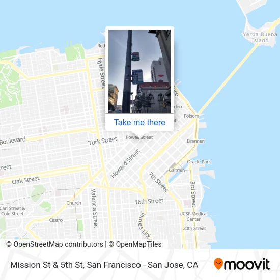 Mission St & 5th St map