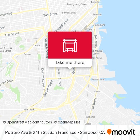 Potrero Ave & 24th St map