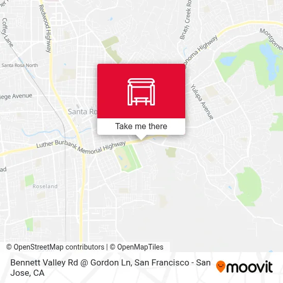 Bennett Valley Rd @ Gordon Ln map