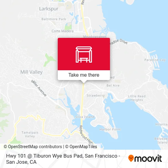 Hwy 101 @ Tiburon Wye Bus Pad map