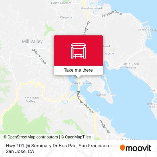 Hwy 101 @ Seminary Dr Bus Pad map