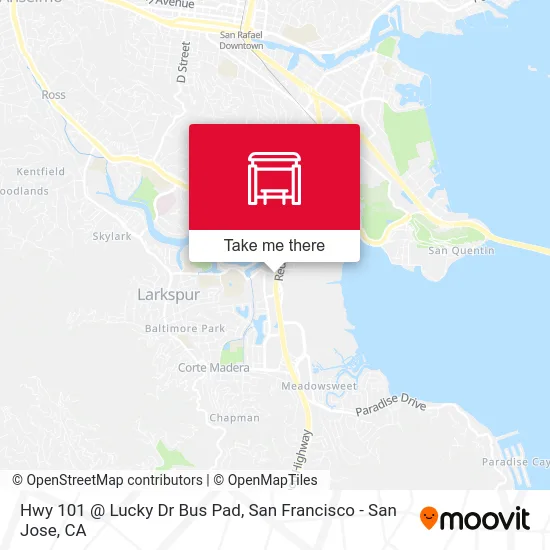 Hwy 101 @ Lucky Dr Bus Pad map
