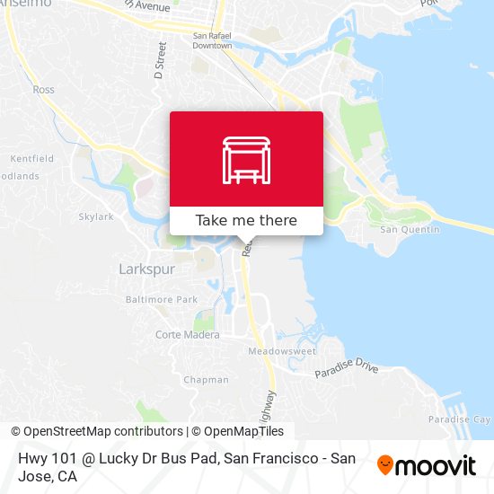 Hwy 101 @  Lucky Dr Bus Pad map