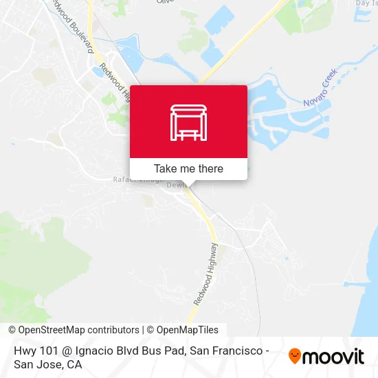 Hwy 101 @ Ignacio Blvd Bus Pad map