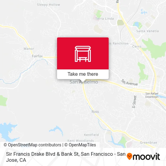 Mapa de Sir Francis Drake Blvd & Bank St