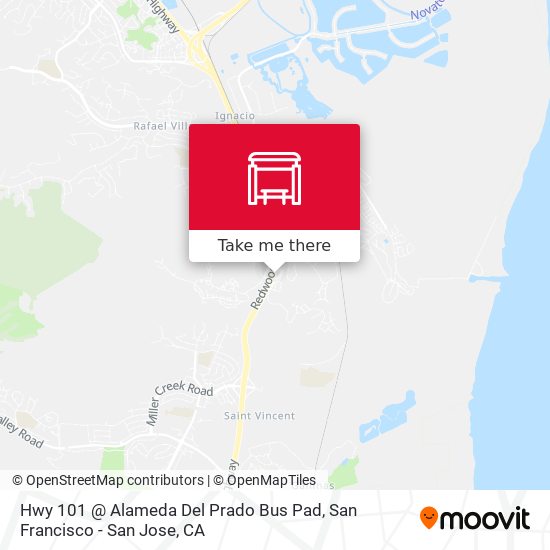 Hwy 101 @ Alameda Del Prado Bus Pad map