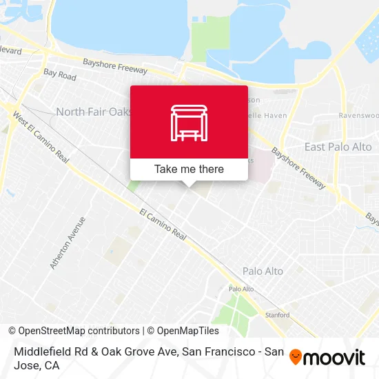 Middlefield Rd & Oak Grove Ave map