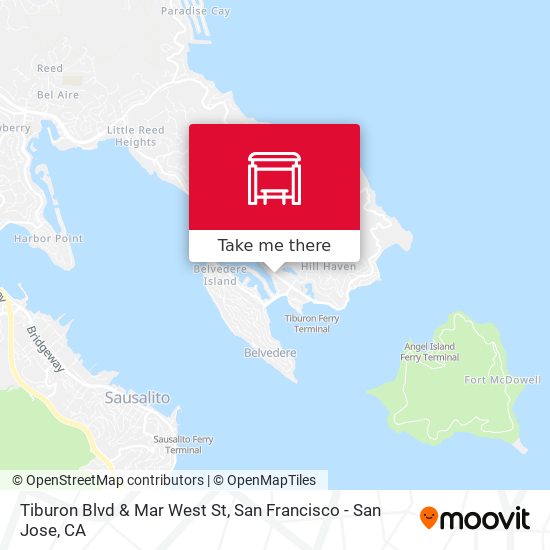 Tiburon Blvd & Mar West St map