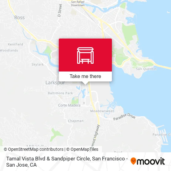 Tamal Vista Blvd & Sandpiper Circle map