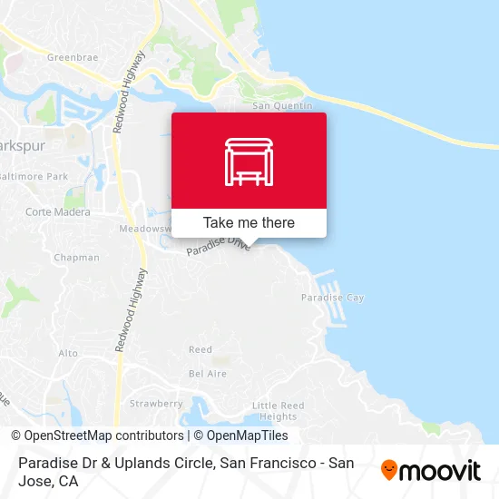 Paradise Dr & Uplands Circle map