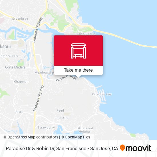 Paradise Dr & Robin Dr map