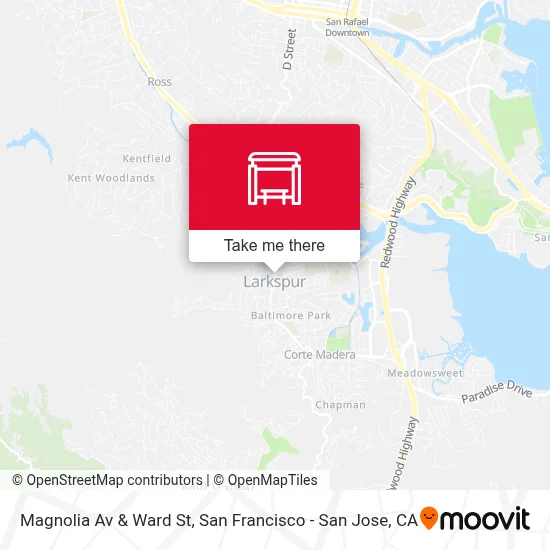 Magnolia Av & Ward St map