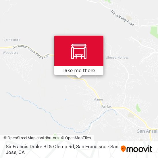 Sir Francis Drake Bl & Olema Rd map