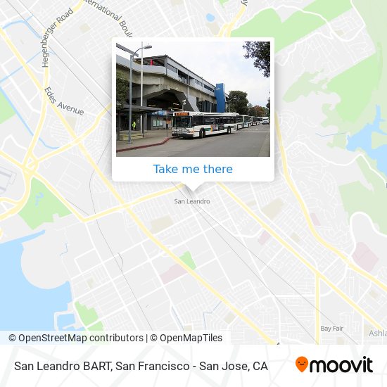 Mapa de San Leandro BART