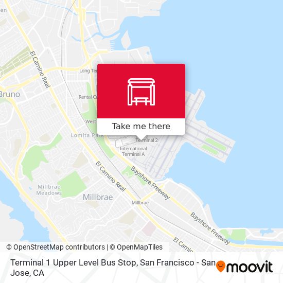 Terminal 1 Upper Level Bus Stop map