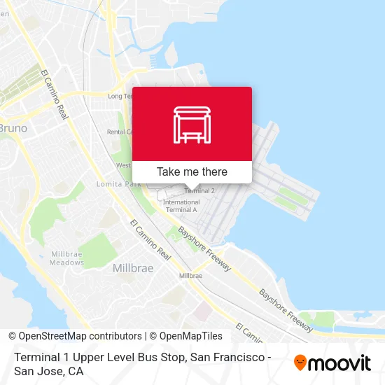 Mapa de Terminal 1 Upper Level Bus Stop