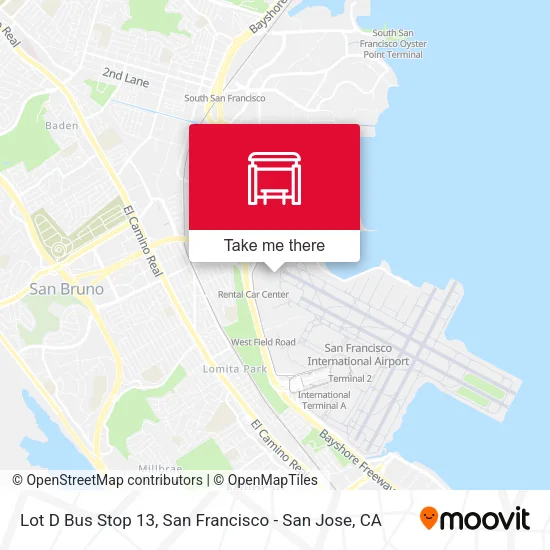 Lot D Bus Stop 13 map