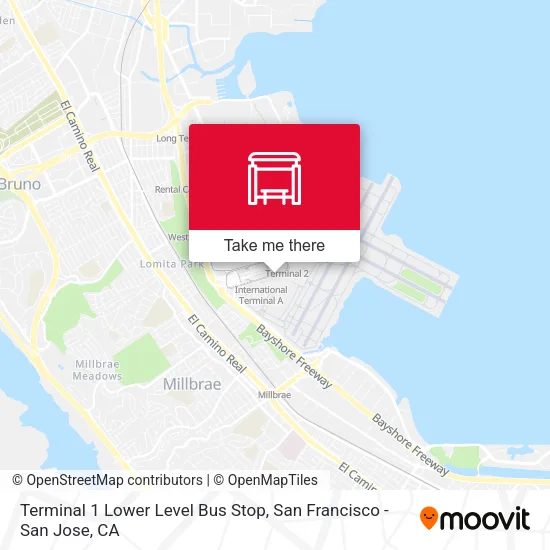 Mapa de Terminal 1 Lower Level Bus Stop