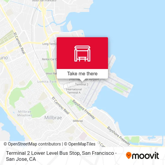 Mapa de Terminal 2 Lower Level Bus Stop