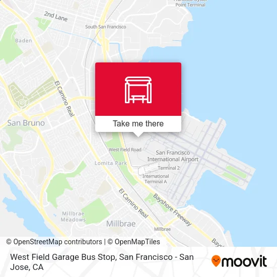 West Field Garage Bus Stop map