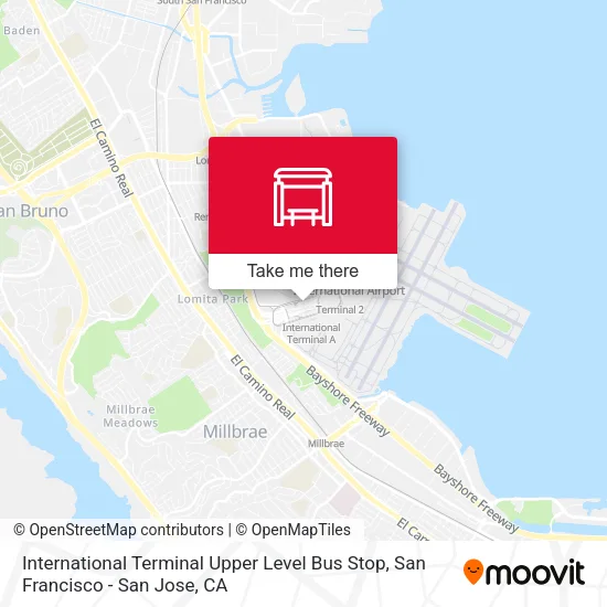 Mapa de International Terminal Upper Level Bus Stop