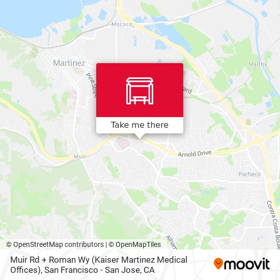 Mapa de Muir Rd +  Roman Wy (Kaiser Martinez Medical Offices)